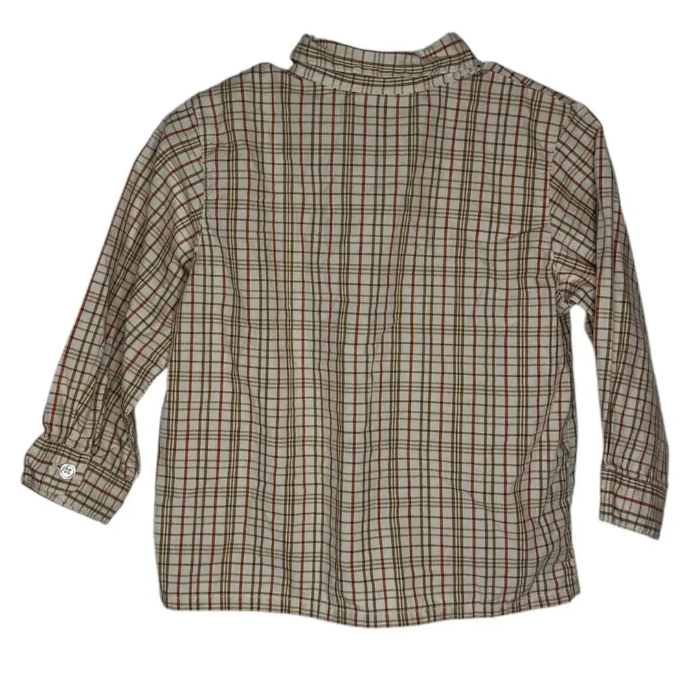 Lttle Bitty Button Down Shirt Baby Boys 24 Months Brown Plaid Long Sleeve‎